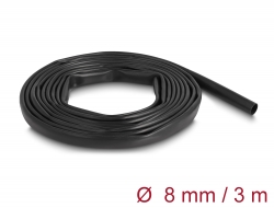 19000 Delock Manchon d’isolation en PVC, 3 m x 8 mm, noir