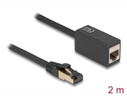 87106 Delock Cable de extensión de red RJ45 macho a RJ45 hembra Cat.8.1 S/FTP 2 m negro