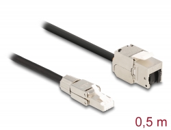 87204 Delock Cable RJ45 plug field assembly to Keystone Module RJ45 jack Cat.6A 50 cm