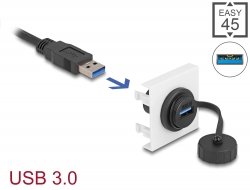 81410 Delock Easy 45-modul SuperSpeed USB 5 Gbps (USB 3.2 Gen 1) USB Typ-A hona, 45 x 45 mm