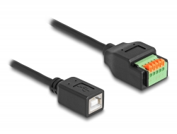 66250 Delock B-típusú USB 2.0 kábel anya - terminal block adapter lenyomó gombbal 15 cm