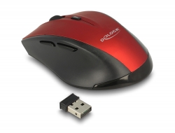 12493 Delock Mouse wireless optic ergonomic, cu 5 butoane, care funcţionează în banda de frecvenţă de 2,4 GHz