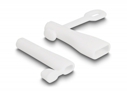 64204 Delock Funda antipolvo para USB Tipo-A macho y Apple Lightning™ macho set 2 piezas blanco