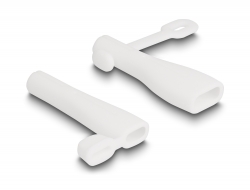 64206 Delock Cache-poussière pour USB Type-A mâle et USB Type-C™ mâle, set de 2 unités, blanc