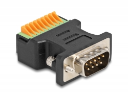 66558 Delock D-Sub 9 male to Terminal Block Adapter with push-button