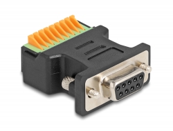 66559 Delock D-Sub 9 female to Terminal Block Adapter with push-button