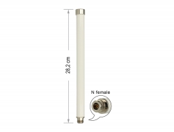 88821 Delock WLAN 802.11 ac/a/h/b/g/n Antenna N jack 6 - 8 dBi 28 cm omnidirectional fixed outdoor white