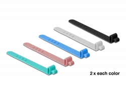 18829 Delock Silicone Cable Ties reusable 10 pieces assorted colors 
