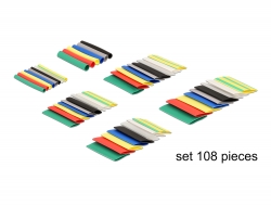 19400 Delock Zestaw rur termokurczliwych, zestaw 108 szt, różne kolory