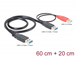 82908 Delock Cable USB 3.0 type A male + USB type A male > USB 3.0 type A male