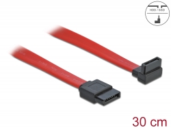 84249 Delock  SATA 3 Gb/s Kabel gerade auf oben gewinkelt 30 cm rot