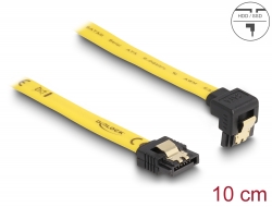 82469 Delock Cablu SATA unghi în jos-drept 3 Gb/s 10 cm, galben