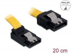 82470 Delock SATA 3 Gb/s kabel ravan do zakrivljen gore 20 cm žuti