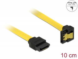 82798 Delock Cablu SATA unghi în jos-drept 6 Gb/s 10 cm, galben