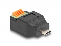 66456 Delock USB Type-C™ 2.0 αρσενικό προς Αντάπτορα Κυτίου Διανομής με κομβίο επαφής (push-button)