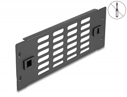66986 Delock 10″ hálózati kabinet panel szellőző nyílásokkal eszköz nélkül beszerelhető 2U fekete