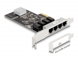 88618 Delock PCI Express x4-kort till 4 x RJ45 Gigabit LAN