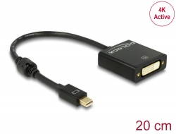 62603 Delock Adapter mini DisplayPort 1.2 Stecker > DVI Buchse 4K Aktiv schwarz