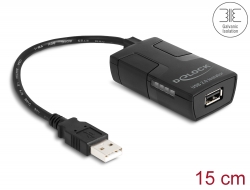 64225 Delock Izolator USB 2.0 Tip-A muški na ženski s 5 kV izolacijom za podatkovne linije