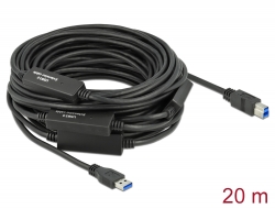 85382 Delock Câble actif USB 3.2 Gen 1 USB Type-A à USB Type-B, 20 m