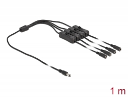 86796 Delock Cable CC 5,5 x 2,1 mm macho a 4 x CC hembra con interruptor 1 m