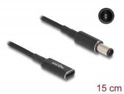 60032 Delock Kabel z adapterem do kabla zasilającego do laptopów, gniazdo USB Type-C™ na wtyk HP 7,4 x 5,0 mm, 15 cm