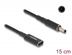 60036 Delock Adapterkabel för laddningskabel för bärbar dator USB Type-C™ hona till Dell 4,5 x 3,0 mm hane 15 cm