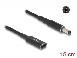 60039 Delock Cablu adaptor pentru cablu de încărcare pentru laptop USB Type-C™ mamă 5,5 x 2,1 mm tată 15 cm