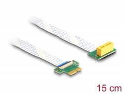 88021 Delock Κάρτα Ανύψωσης PCI Express x1 αρσενικό προς x1 υποδοχή με γωνία 90° με καλώδιο FPC 15 εκ.