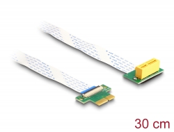 88022 Delock Κάρτα Ανύψωσης PCI Express x1 αρσενικό προς x1 υποδοχή με γωνία 90° με καλώδιο FPC 30 εκ.