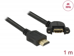 85103 Delock Cavo HDMI-A maschio > HDMI-A femmina di montaggio pannello con angolo di 110° 4K 30 Hz 1 m