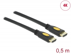 83737 Delock High Speed HDMI-kábel típusú Ethernet - HDMI-A dugós > HDMI-A dugós 4K 0,5 m