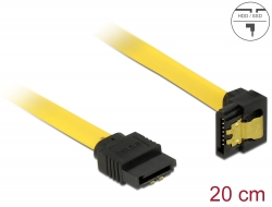 82800 Delock SATA 6 Gb/s kabel rak till nedåtvinklad 20 cm gul
