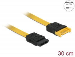82855 Delock Prodlužovací kabel SATA, 6 Gb/s, 30 cm, žlutý