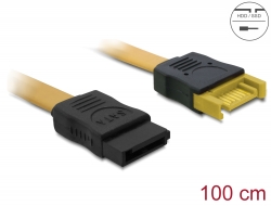 82666 Delock Cablu prelungitor SATA 3 Gb/s mamă > SATA tată, 100 cm, galben
