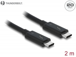 84847 Delock Αρσενικό καλώδιο Thunderbolt™ 3 (20 Gb/s) USB-C™ > αρσενικό παθητικό 2,0 μ. 5 Α μαύρο