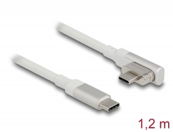 86703 Delock Cable magnético Thunderbolt™ 3 USB-C™ 4K 60 Hz macho a macho acodado 1,20 m.