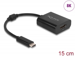 64175 Delock ﻿USB Type-C™ Adapter zu HDMI (DP Alt Mode) 8K mit HDR Funktion schwarz