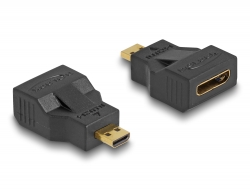 65271 Delock Adapter High Speed HDMI with Ethernet – micro D Stecker > mini C Buchse