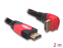 82686 Delock Cable High Speed HDMI with Ethernet – HDMI A male > HDMI A male angled 4K 2 m
