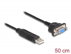 66453 Delock Adaptor USB 2.0 la RS-232 serial cu carcasă compactă a conectorului 50 cm FTDI