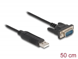 66461 Delock Adattatore USB 2.0 per RS-232 seriale con alloggiamento del connettore seriale compatto 50 cm FTDI