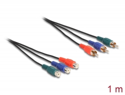 85390 Delock RCA RGB produžni kabel 3 x muški na 3 x ženski 1 m