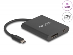 64202 Delock Adapter USB Type-C™ do DisplayPort (tryb alternatywny DP) 8K z HDR i zasilaniem 60 W 