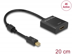 62611 Delock Adattatore mini DisplayPort 1.2 maschio > HDMI femmina 4K attivo nero