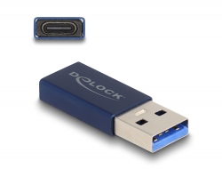 60049 Delock USB 10 Gbps adapter A-típusú USB apa - USB Type-C™ aktív anya kék