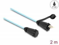 87889 Delock Optical fiber cable LC Duplex to LC Duplex with protective cap multi-mode OM3 IP68 dust and waterproof 2 m