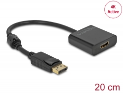 63585 Delock Προσαρμογέας αρσενικού DisplayPort 1.2 σε θηλυκό HDMI 4K Ενεργό μαύρο