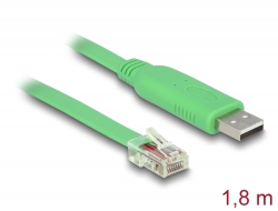 62960 Delock Αρσενικός αντάπτορας USB 2.0 Τύπου-A > 1 x αρσενικό σειριακό RS-232 RJ45 1,8 m