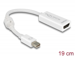 65128 Delock Adaptor mini DisplayPort 1.1, tată > HDMI mamă, pasiv, alb